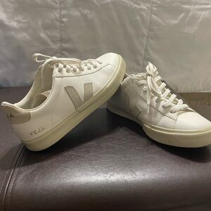 Veja Off-White Lace-Up Sneakers